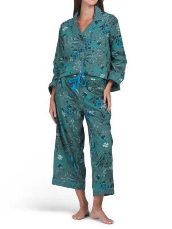 Japna Other - JAPNA 2pc Cotton Mixed Print Long Sleeve Notch Collar Pajama Set